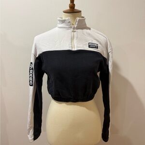Adidas Originals Cropped Half Zip Sweatshirt Size S